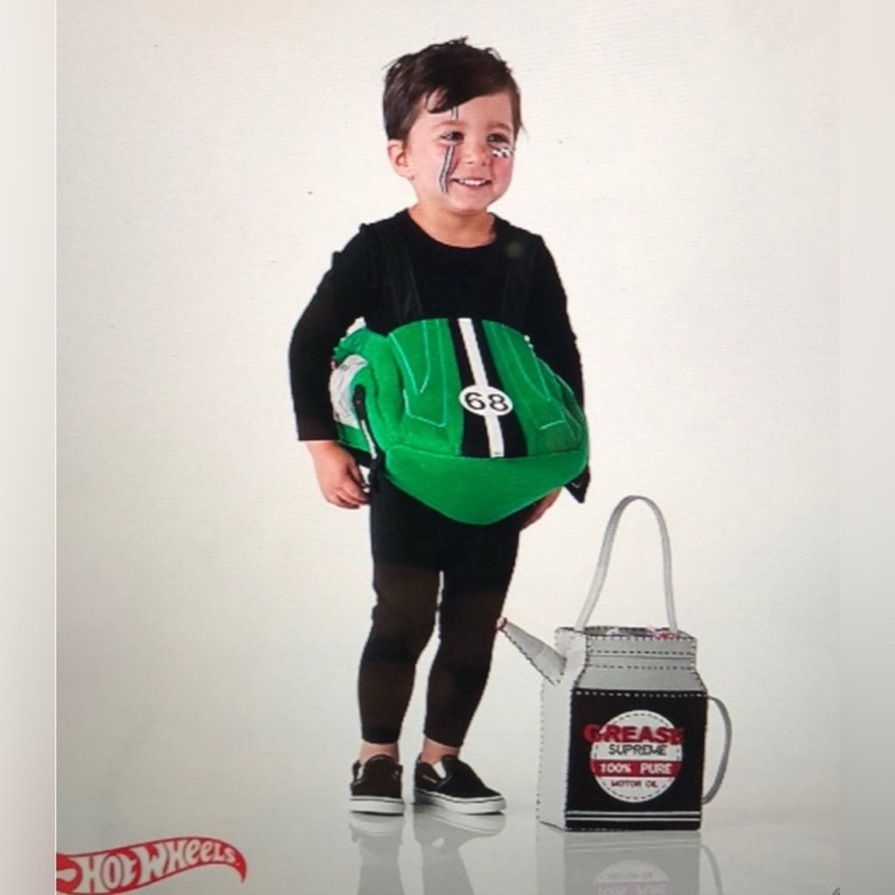 RARE Pottery Barn Kids Hot Wheels Race Car Costume green #68 Size 3T NWT